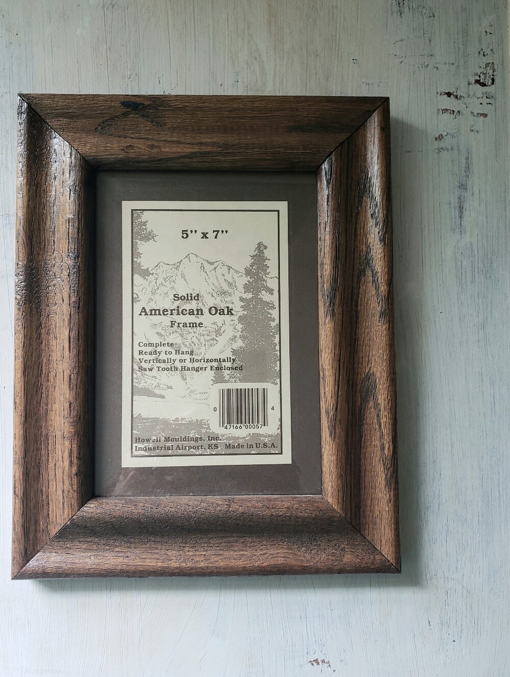 Title: Vintage Solid American Oak 5x7 Picture Frame  With Original Glass